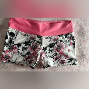 New Look Pink Floral Skull Leggings